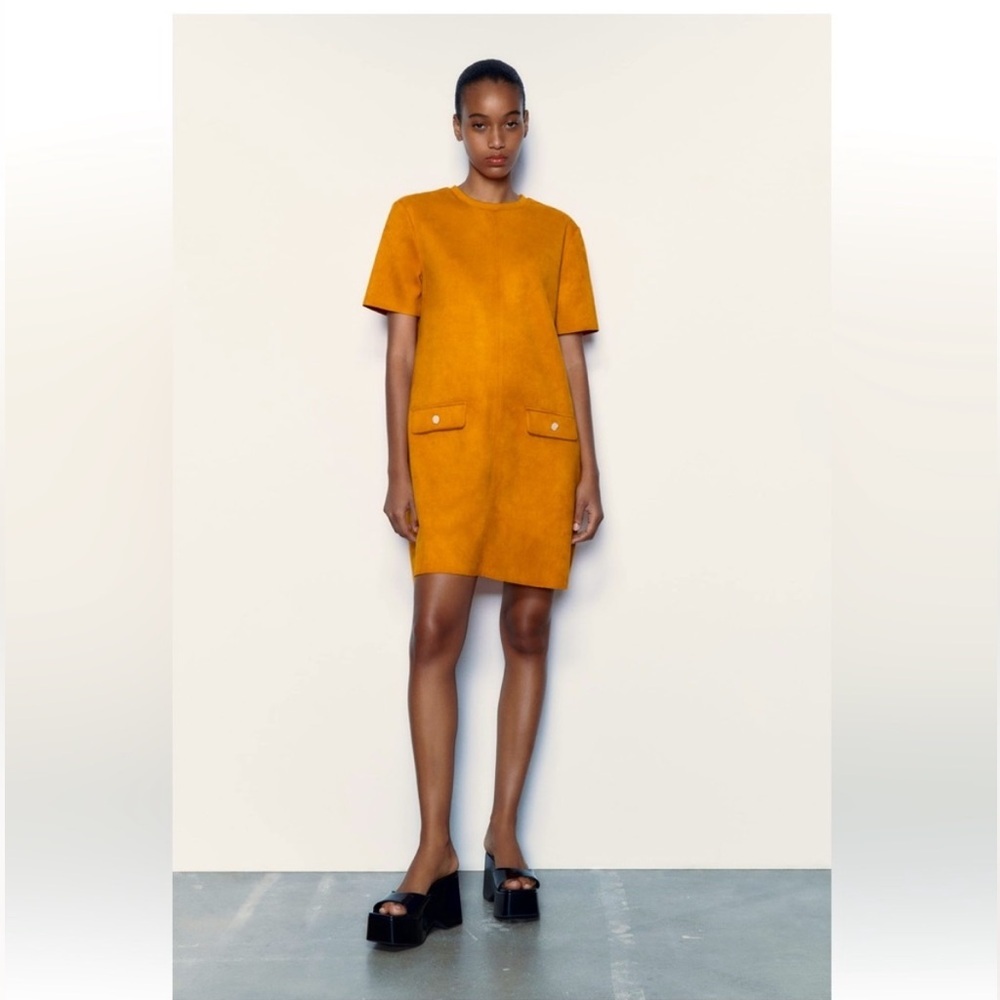 Zara faux suede mini dress
